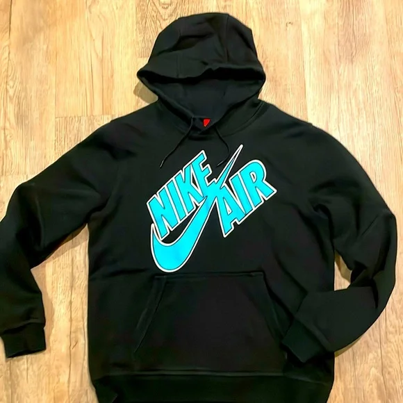 Men’s Nike Air Black Blue sweatshirt Hoodie Medium